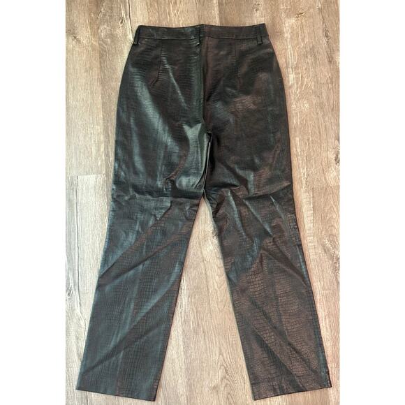 Grace + Emma Always Edgy Black Snake Print Leather Pants Size Medium - Picture 2 of 4
